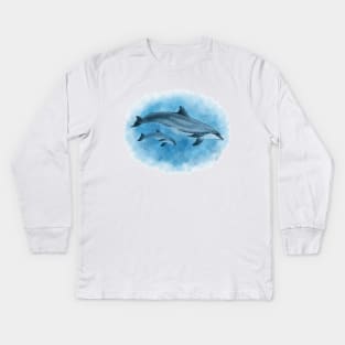 Dolphin Mother and Calf Kids Long Sleeve T-Shirt